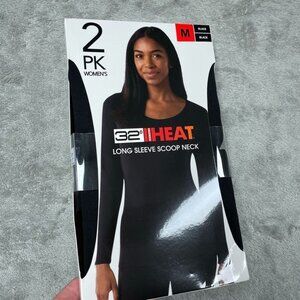 32 Degrees Heat Womens 2 Pack Black Long Sleeve Tops Size M a1535